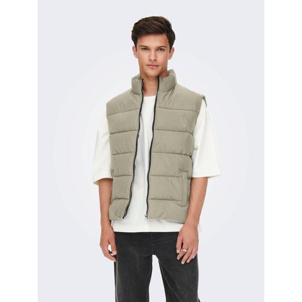 ONLY & SONS ONSMELVIN LIFE PUFFER VEST OTW VD BEJ - Image 1