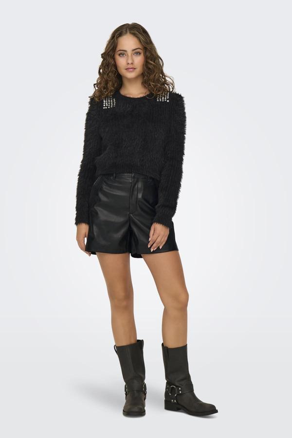 ONLIDINA HW FAUX LEATHER SHORTS CC PNT SİYAH 15324964 - Image 1