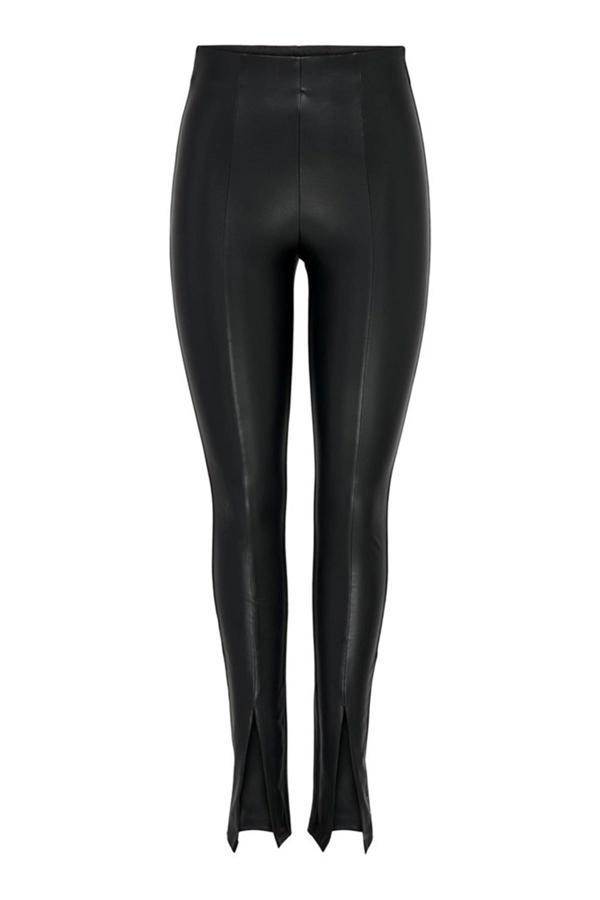 ONLY ONLPAPAYA FAUX LEATH SLIT LEGGING CC OTW SİYAH - Image 1