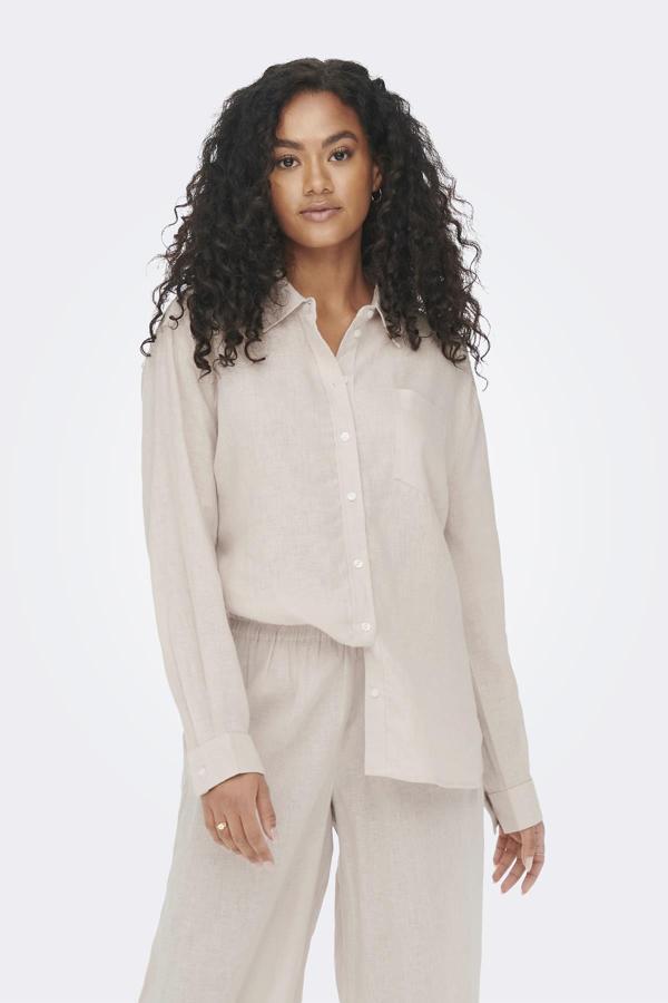 ONLTOKYO LIFE L/S LIN BL SHIRT PNT NOOS  - Image 1