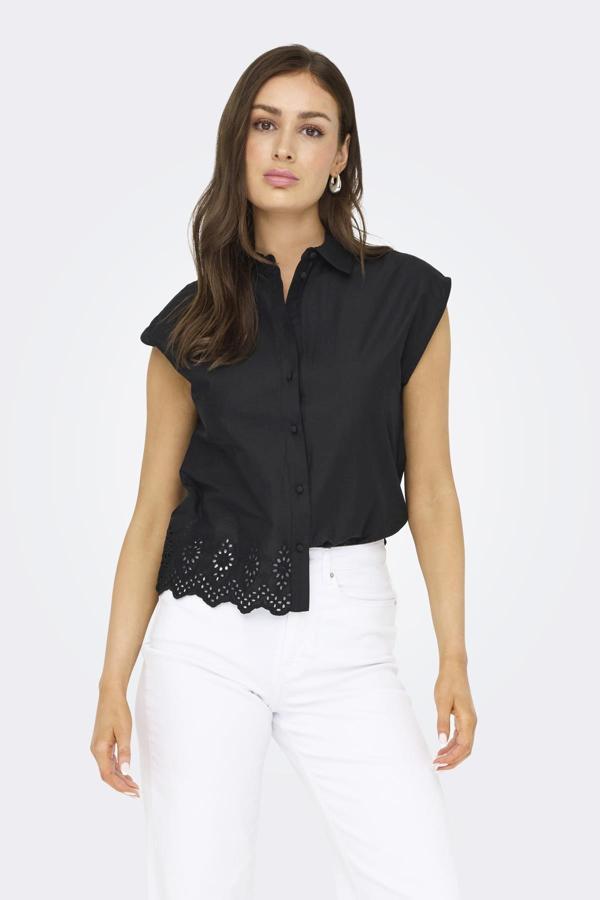 ONLLOU LIFE EMB S/S SHIRT PTM SİYAH - Image 1