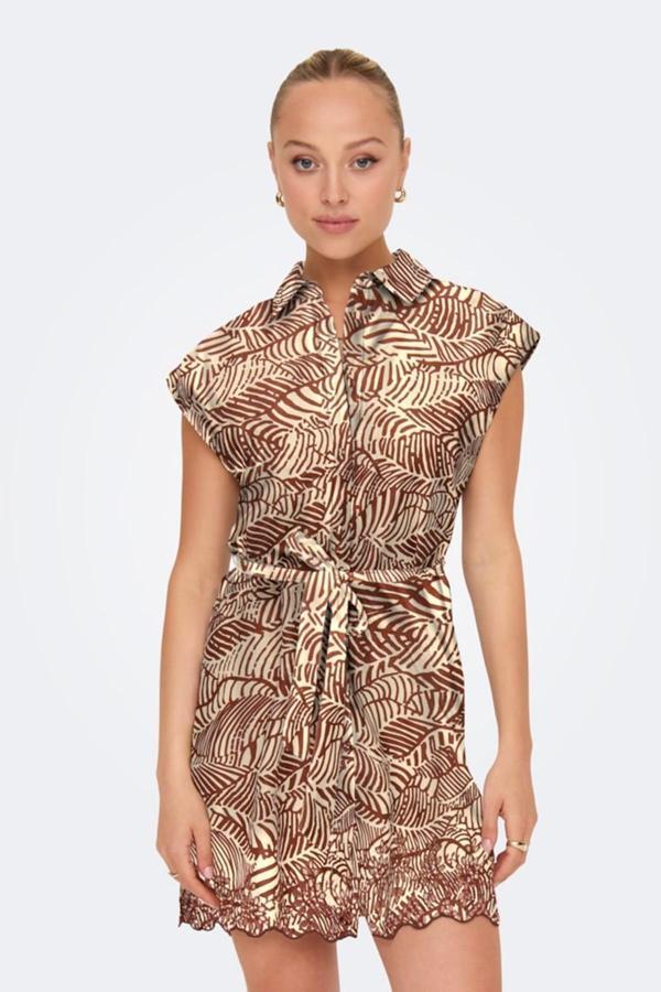 ONLLOU LIFE EMB S/S SHIRT DRESS PTM KİREMİT - Image 1