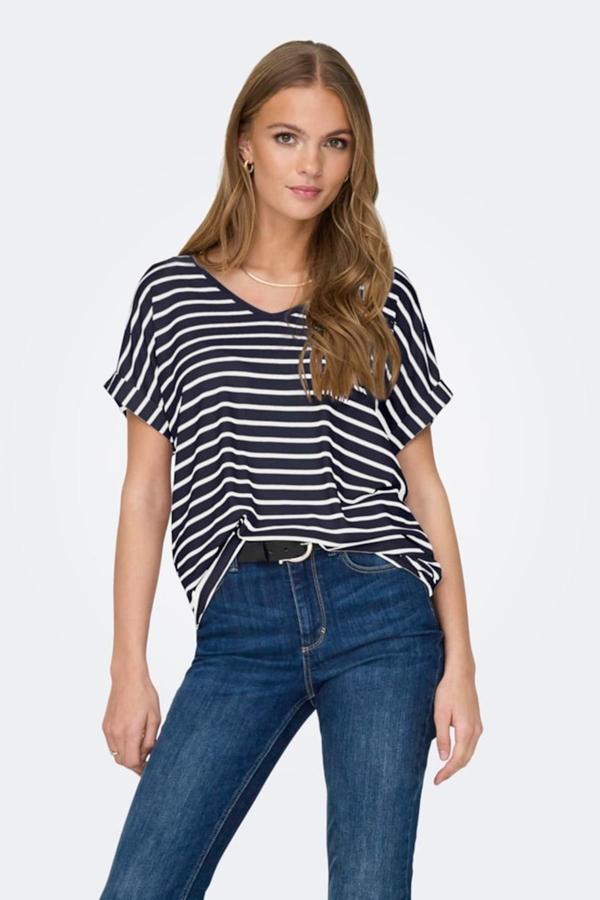 ONLMOSTER V-NECK TOP JRS LACİVERT - Image 1
