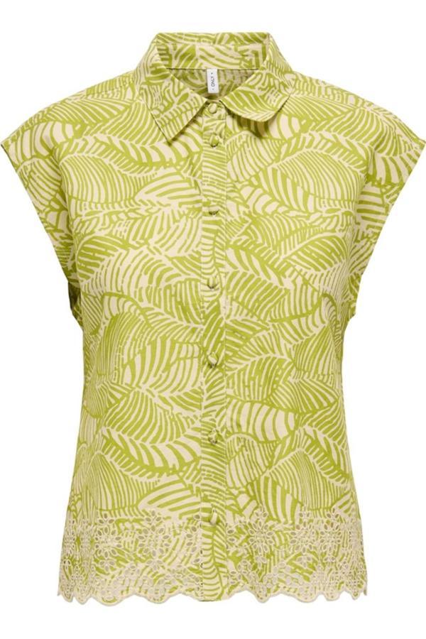 ONLLOU LIFE EMB S/S SHIRT PTM AÇIK YEŞİL - Image 1