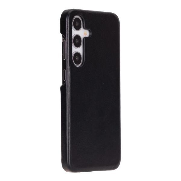 Samsung Galaxy S25 Plus Uyumlu, Hakiki Deri, El Yapımı Arka Kapak, Kömür Siyah - Image 1