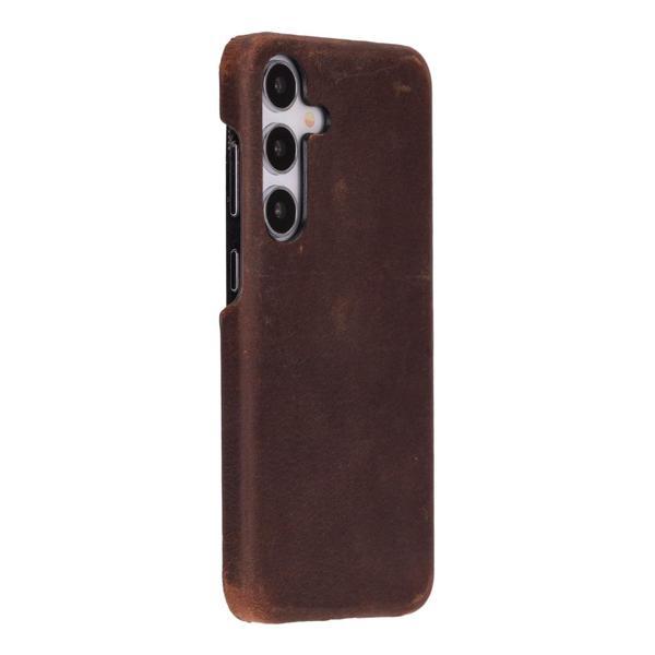 Samsung Galaxy S25 Uyumlu, Hakiki Deri, El Yapımı Arka Kapak, Antik Kahve - Image 1