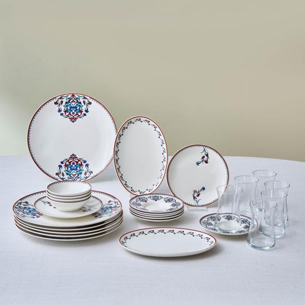 Karaca Forever Bone Nakkaş 26 Parça 6 Kişilik Kahvaltı Takımı - Image 1