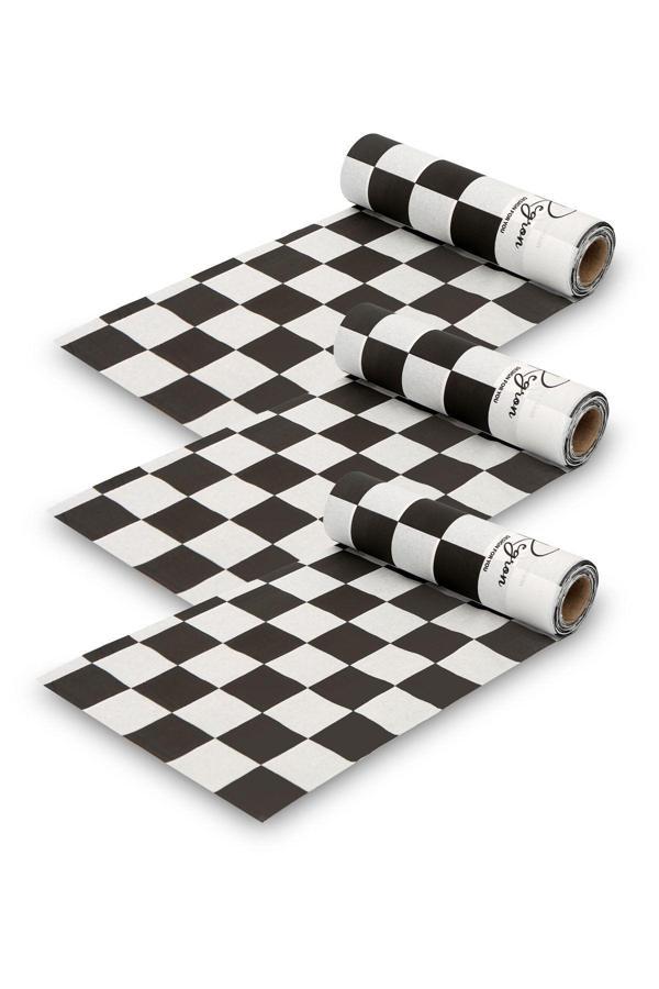 Bizdeneve Masa Ve Aktivite Piknik Örtüsü Kullan At Sıvı Geçirmez 3 Rulo ( Rulo İçi:10 Adet) Dama 100X120Cm - Image 1
