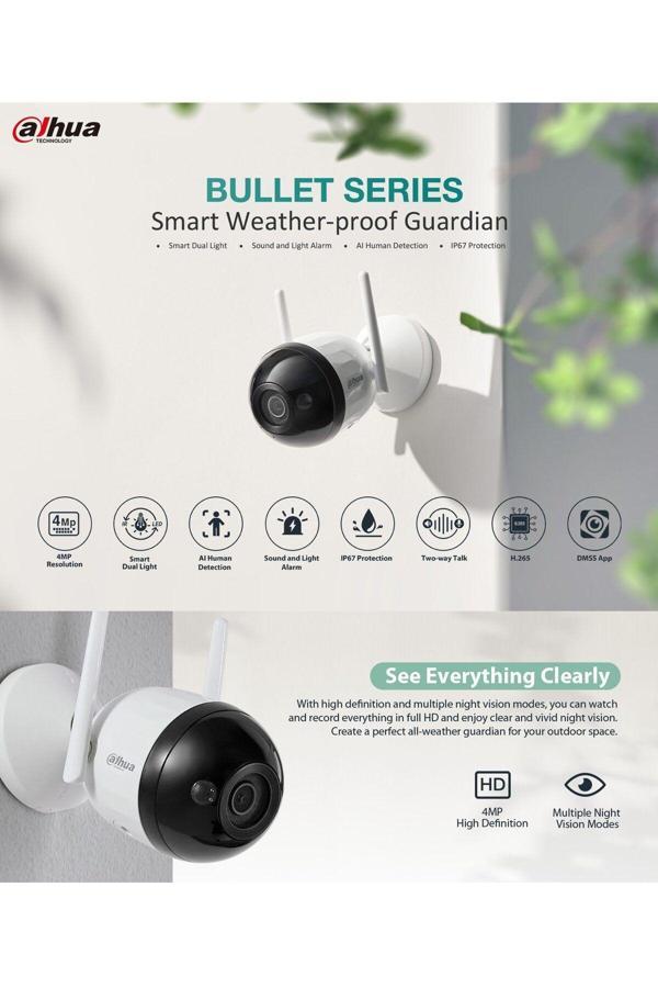 Dahua F4C-Pv Bullet 4 Mp Wi-Fi Güvenlik Kamerası - Image 1