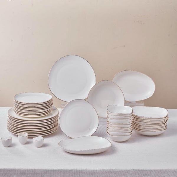 Karaca Stream Bone Middle 53 Parça 12 Kişilik Yemek Takımı Gold - Image 1