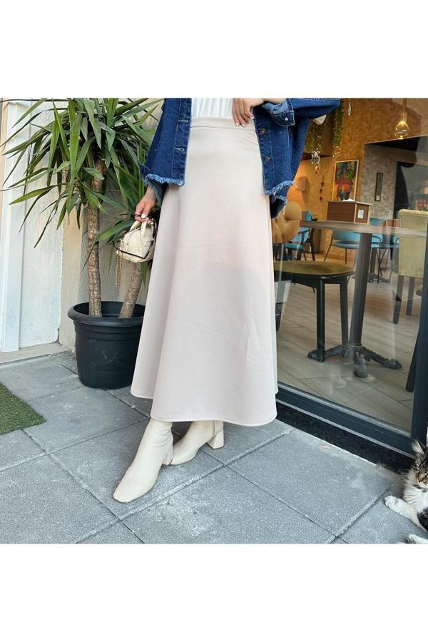 Lurex Moda Scuba Kumaş Geniş Çan Etek - Image 1