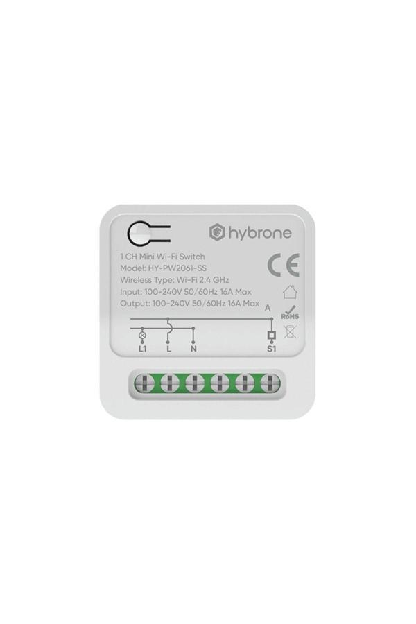 Hybrone Hy-Pw2061-Ss Hybrone Tekli Buat İçi Akıllı Wi-Fi Mini Anahtar - Image 1