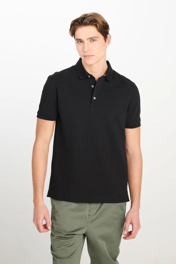 Lee Regular Fit Normal Kesim Siyah Pamuklu Polo Yaka Tişört - Image 1