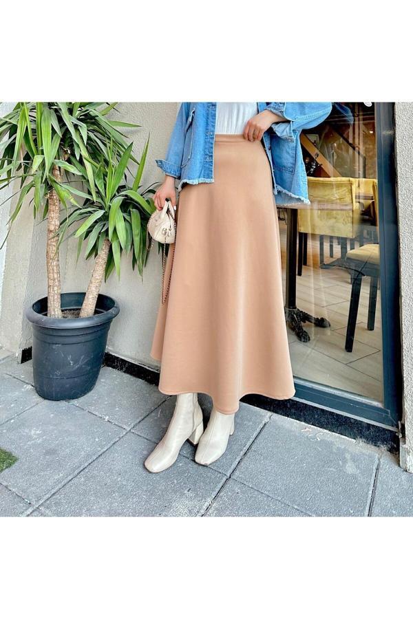 Lurex Moda Scuba Kumaş Geniş Çan Etek - Image 1