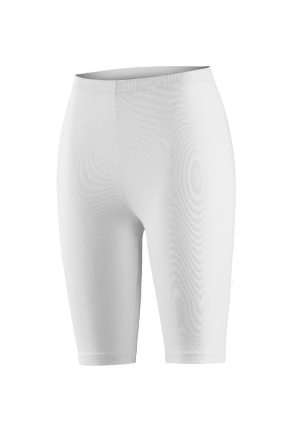 Yıldız Bayan Likralı Diz Üstü Kısa Tayt Beyaz 3600 - Image 1