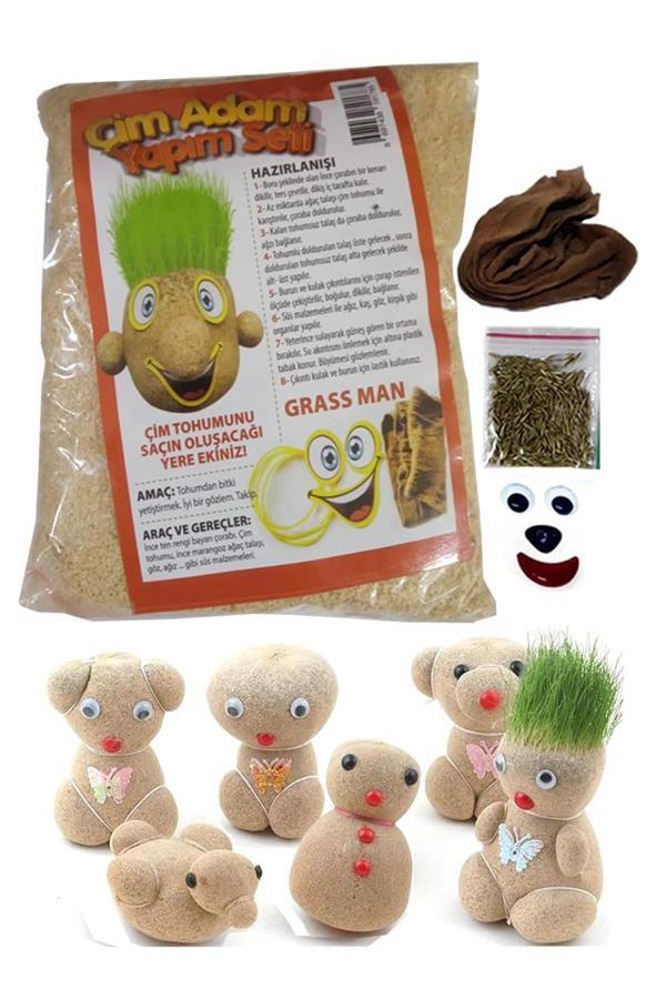 Çim Adam Yapım Seti 1 Paket Okul Eğitici Deney Seti Çim Adam Seti - Image 1
