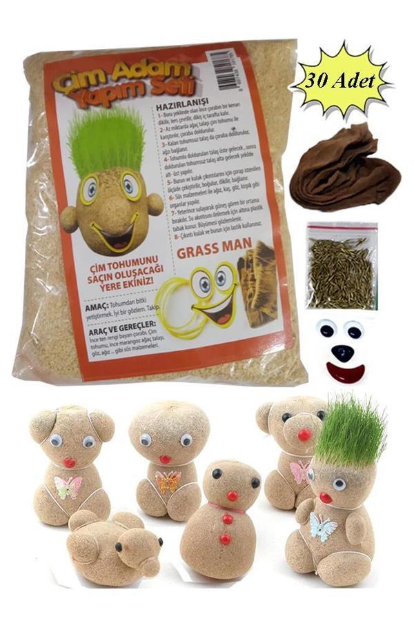 Çim Adam Yapım Seti 30 Paket Okul Eğitici Deney Seti Çim Adam Seti - Image 1