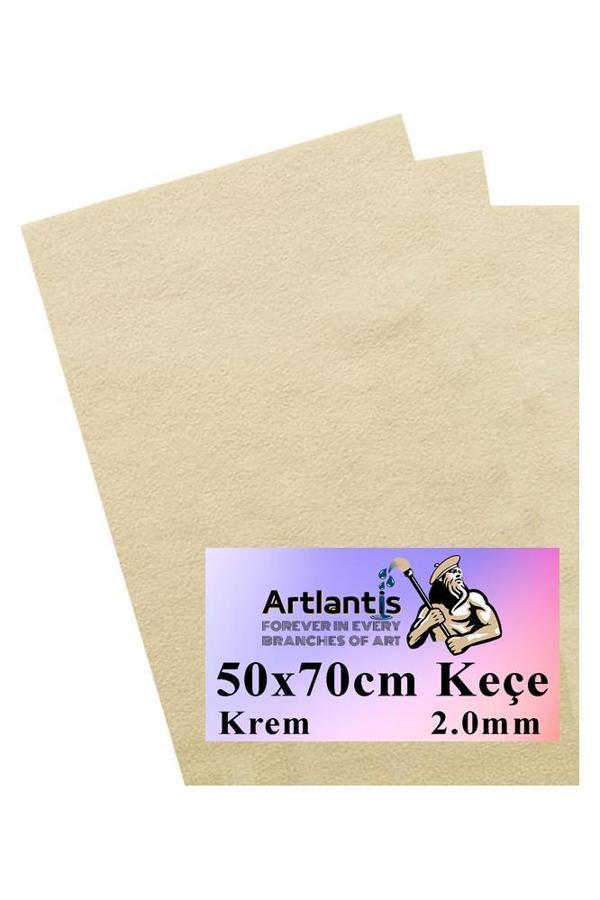 Krem Keçe 50x70 cm 2.0 mm 3 Adet Renkli Hobi Keçesi Elişi Keçesi Anasınıfı Kreş Okul Öncesi - Image 1