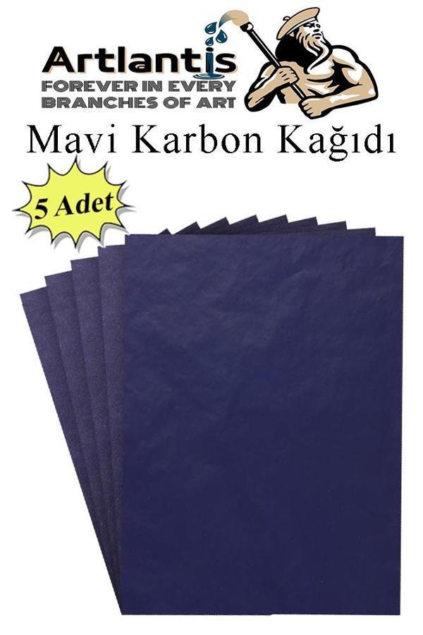 Mavi Karbon Kağıdı A4 5 Adet 21x29,7 cm Kopya Kağıdı Transfer Kağıdı Renkli Karbon Kağıdı - Image 1