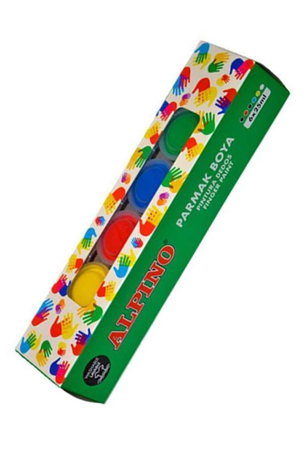 Parmak Boyası 6 Renk 25 ml 1 Paket 6 Lı Parmak Boya Alpino Anasınıfı Okul Öncesi Kreş Etkinlik - Image 1