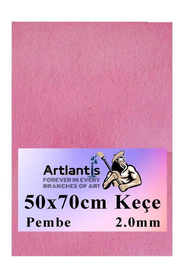 Pembe Keçe 50x70 cm 2.0 mm 1 Adet Renkli Hobi Keçesi Elişi Keçesi Anasınıfı Kreş Okul Öncesi - Image 1