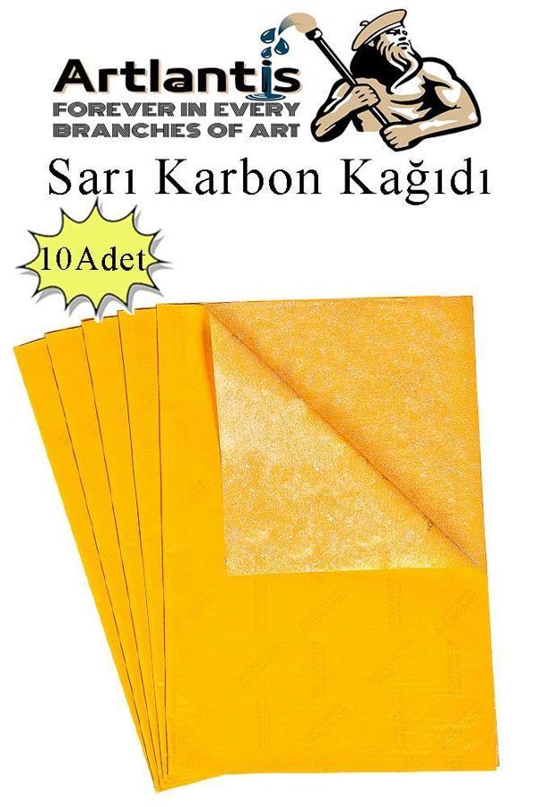 Sarı Karbon Kağıdı A4 10 Adet 21x29,7 cm Kopya Kağıdı Transfer Kağıdı Renkli Karbon Kağıdı - Image 1