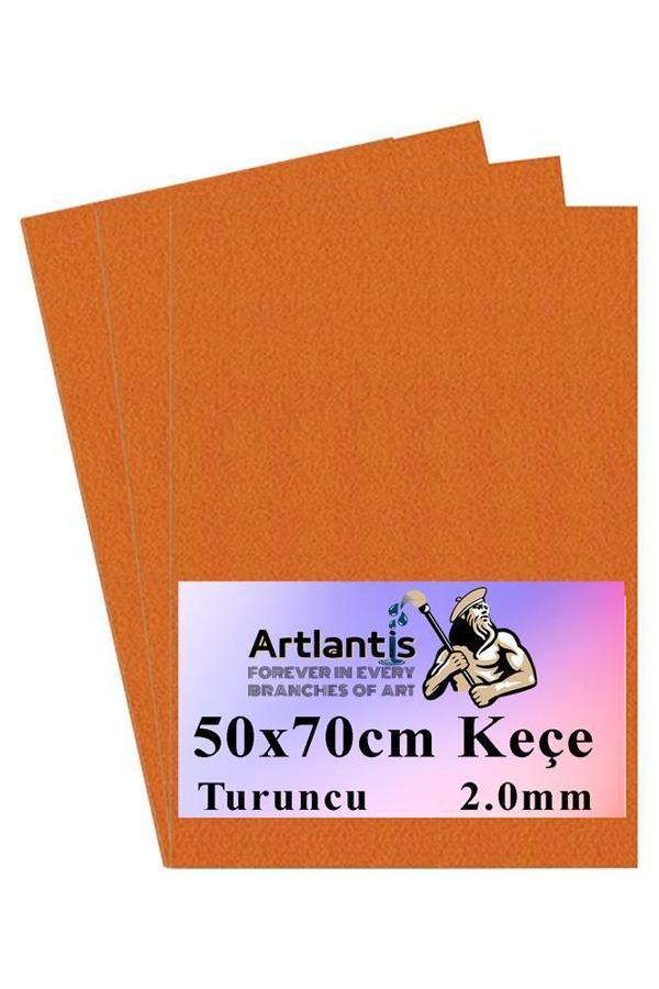 Turuncu Keçe 50x70 cm 2.0 mm 3 Adet Renkli Hobi Keçesi Elişi Keçesi Anasınıfı Kreş Okul Öncesi - Image 1