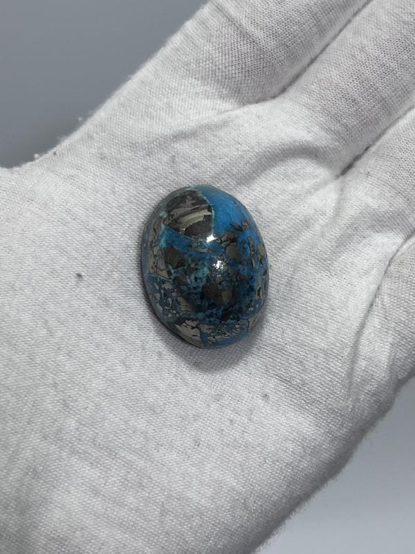 Okyanus Temalı Doğal Kabaşon Firuze Taşı 94,4 Karat - Turkuaz Taşı 18,89 Gram - Image 1