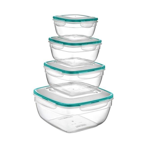 Fresh Box 4'lü Kare Saklama Kabı Seti 0,6 + 1 + 1,7 + 4 Lt - Image 1