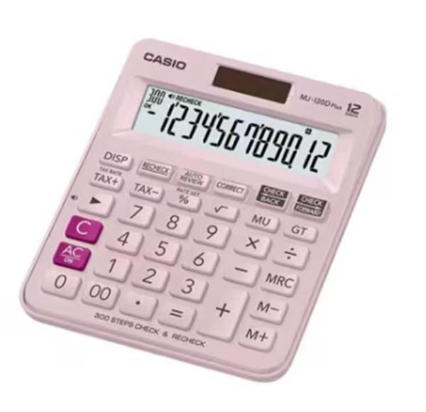 Casio MJ-120D Plus Pembe İşlem Kontrollü 12 Hane Masa Üstü Hesap Makinesi - Image 1