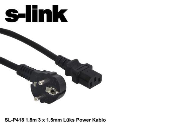 S-link SL-P175 1.5m  0.75mm Lüks Power Kablo - Image 1