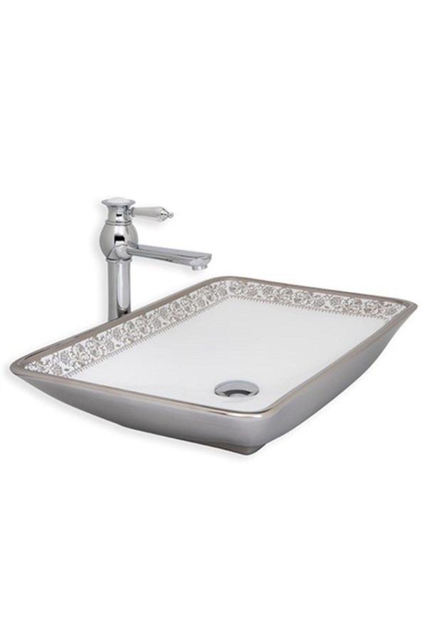 Lena Eva Banyo E-8221 Tezgah Üstü Porselen Lavabo - Image 1