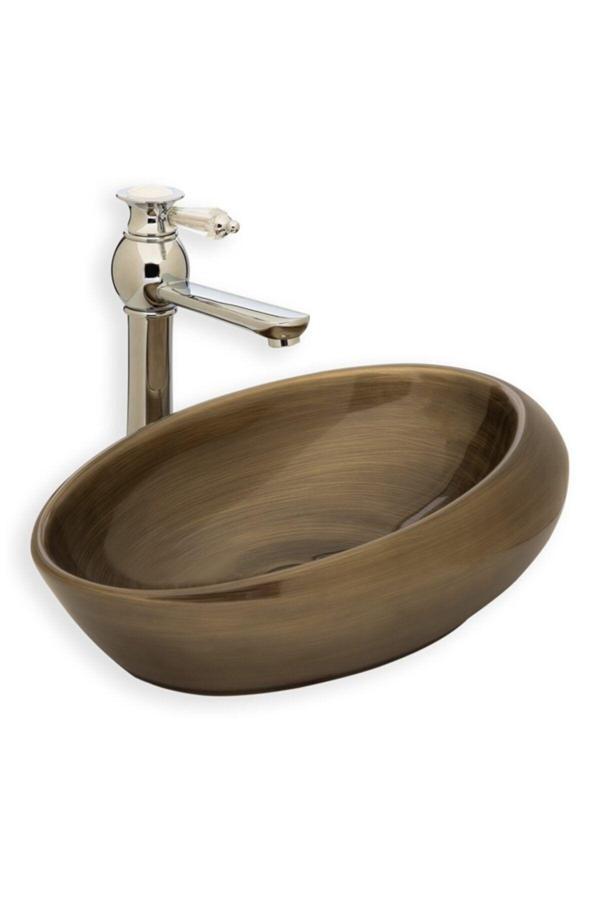 Lena Eva Banyo E-7023 Tezgah Üstü Porselen Lavabo - Image 1