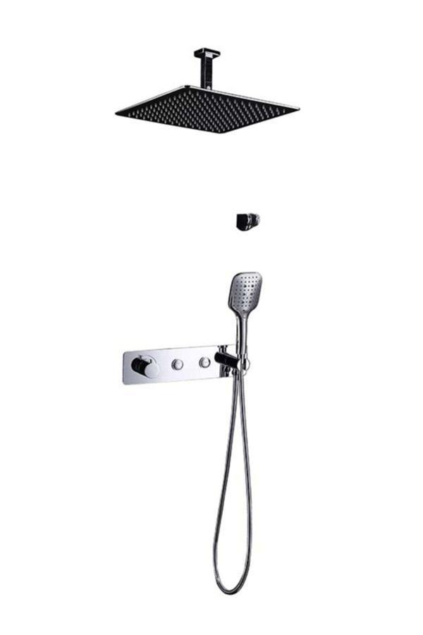 Newarc Step Yatay Ankastre Banyo Seti (Krom) - Image 1