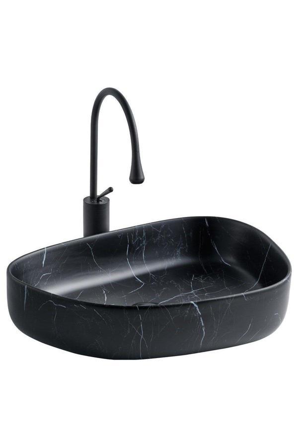 Lena Tezgahüstü Lavabo (Siyah Mermer) E-2107Sm - Image 1