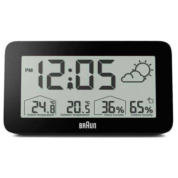 Braun BC13BP Siyah Dijital Hava Durumu Alarmlı Masa Saati - Image 1