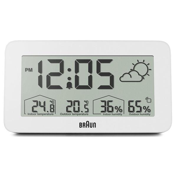Braun BC13WP Beyaz Dijital Hava Durumu Alarmlı Masa Saati - Image 1