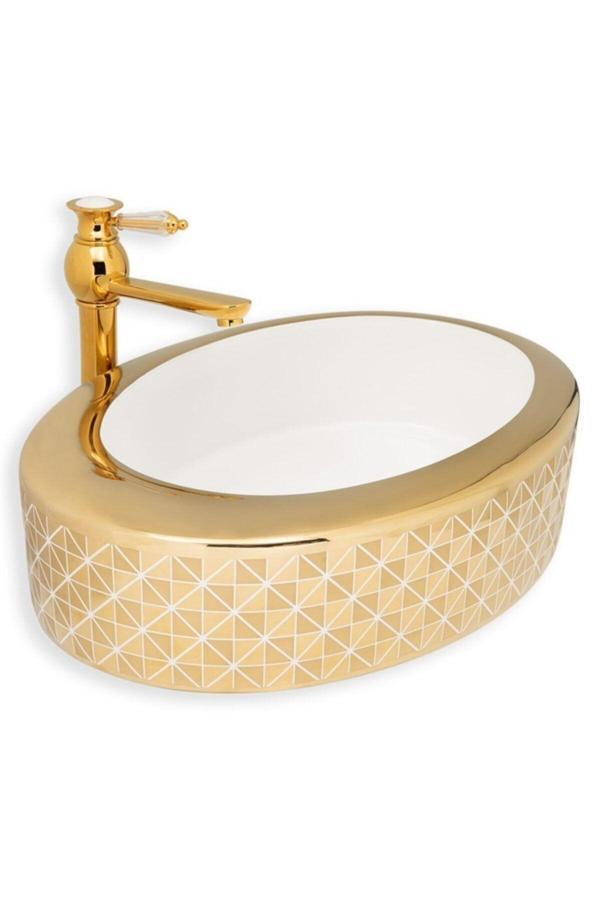 Lena Eva Banyo E-8126 Tezgah Üstü Porselen Lavabo - Image 1