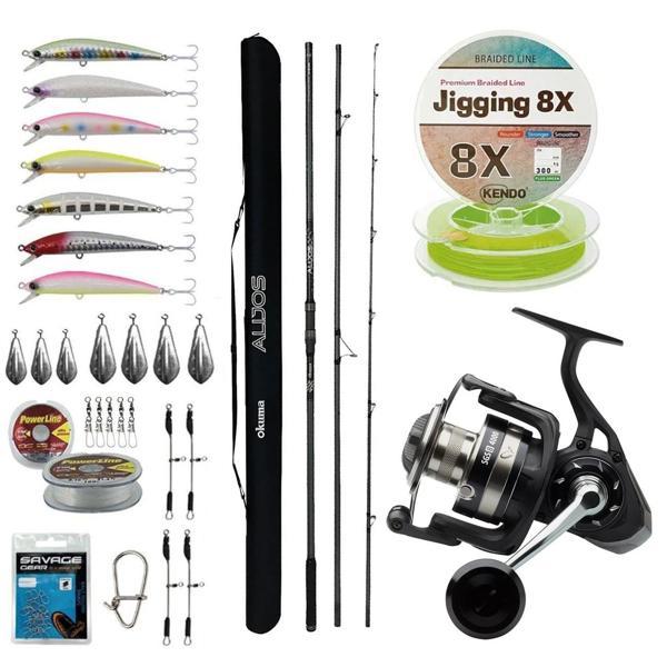 YekOutdoor Yüksek Performans Okuma Olta Seti Okuma Alijos Surf 435 cm 100+250 gr 3 Parça&Savage Gear SGS8 8000 FD 8+1BB  - Image 1