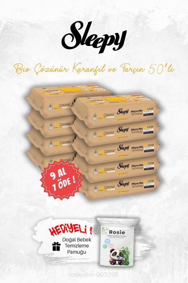 Bio Çözünür 9 AL 7 ÖDE Karanfil ve Tarçın Yüzey Temizleme Havlusu 50'li ve ROSIE - Image 1