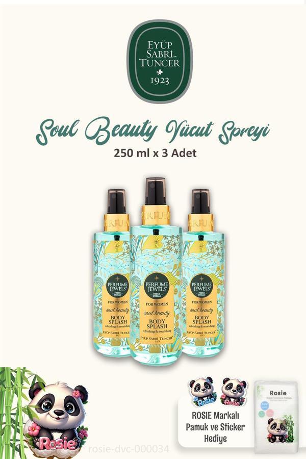 Eyüp Sabri Tuncer Soul Beauty Vücut Spreyi 250 ml ve %100 Pamuk ROSIE 60'lı - Image 1