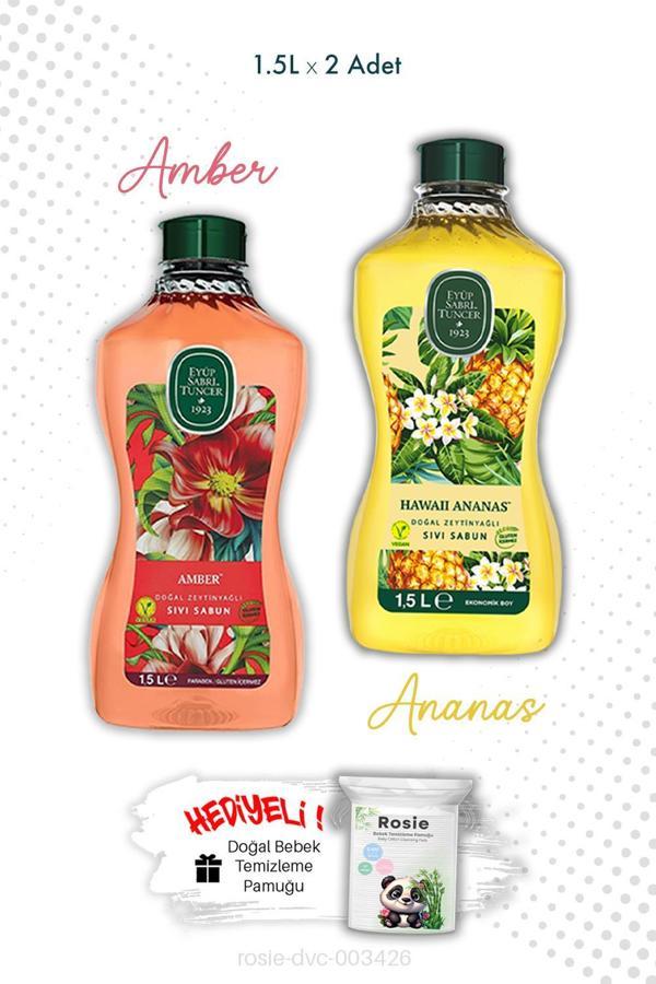 Eyüp Sabri Tuncer Amber ve Hawaii Ananas 1.5L Sıvı Sabun ve ROSIE - Image 1