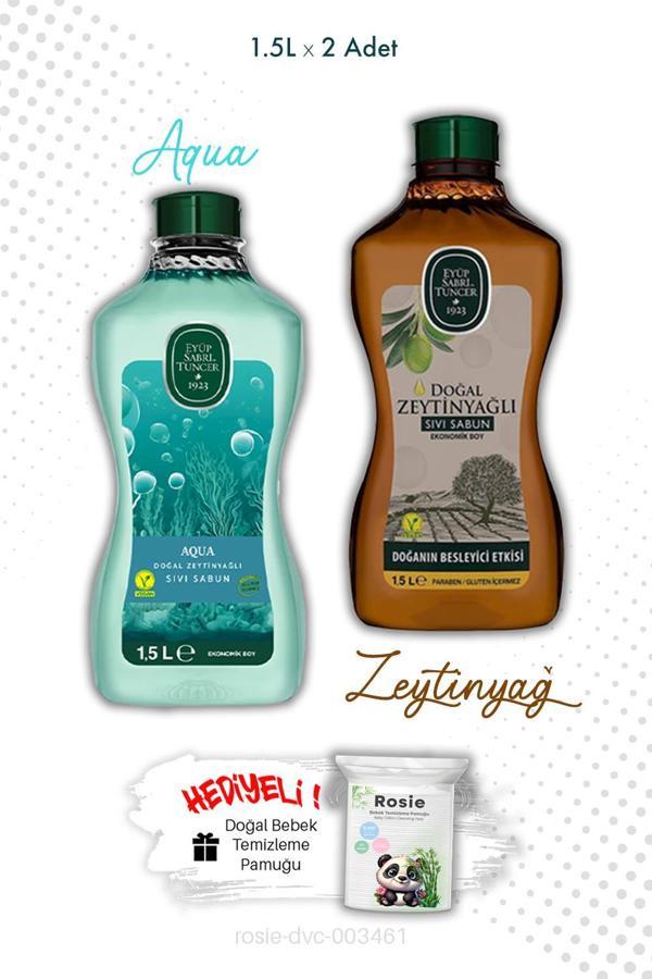 Eyüp Sabri Tuncer Aqua ve Zeytinyağlı 1.5L Sıvı Sabun ve ROSIE - Image 1