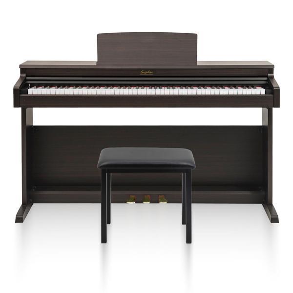 Jwin Sapphire SDP-400 Çekiç Aksiyonlu 88 Tuşlu Dijital Piyano + Tabure - Gül Ağacı - Image 1