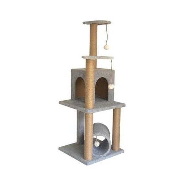 Reyo Pet T06 Kedi Oyun evi Kedi Tırmalama ve Oyun Evi Gri - Image 1