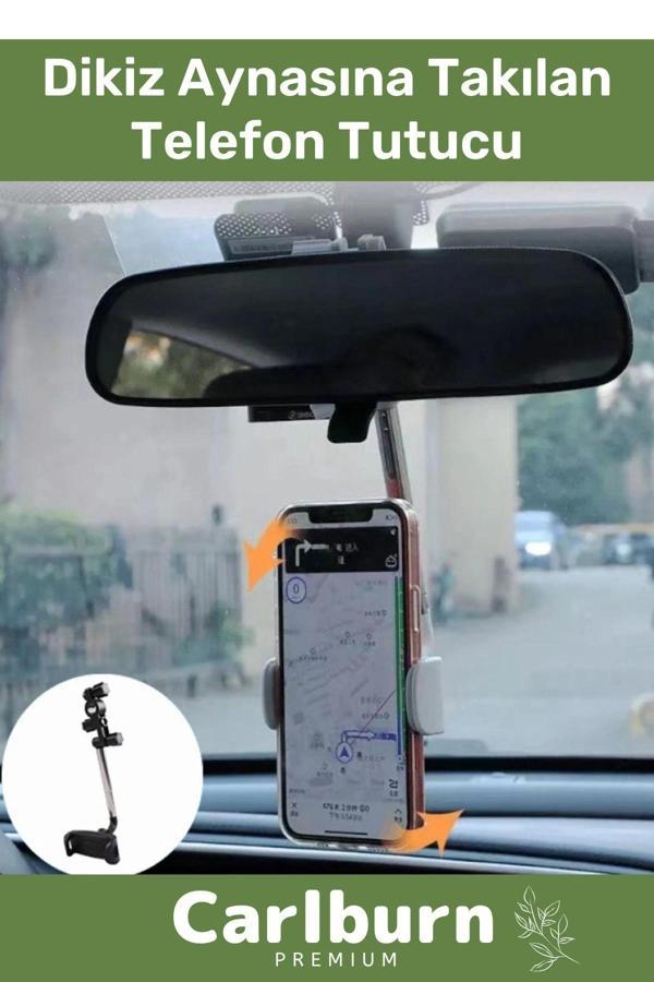 Özel Üretim 360 Derece Dönebilen Ayarlanabilir Hızlı Sökülebilen Dikiz Aynaya Takılan Telefon Tutucu - Image 1