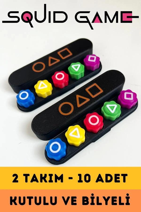 Özel Üretim Kumlu Renkli Beş Taş Gonggi Kalamar Squid Game 5 Taş Oyunu - 2 Set - Image 1