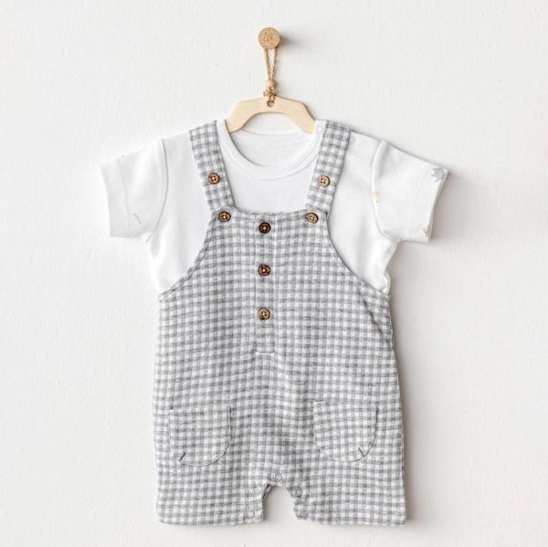 Andywawa Ac25804 Jumpsuit Set Little King Salopet Takım Grey - Image 1