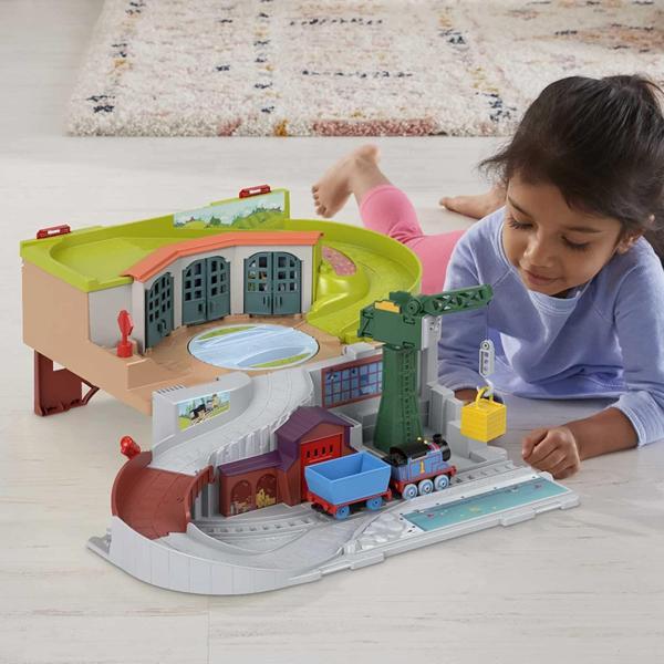 Orjinal Thomas Taşınabilir Sodor Tren Seti Vinç Cranky ve Metal Thomas Treni Thomas&Friends Thomas ve Arkadaşları - Image 1