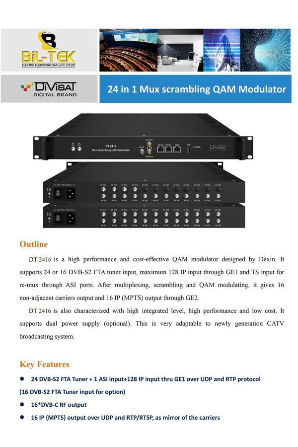 Divisat Dt- 2416 Qam Modülatör - 24 Frekans Giriş 16 Dvb-C Qam Çıkış - Image 1